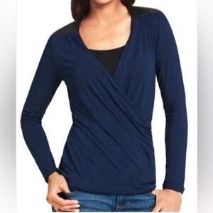 CAbi Leather Trimmed Top